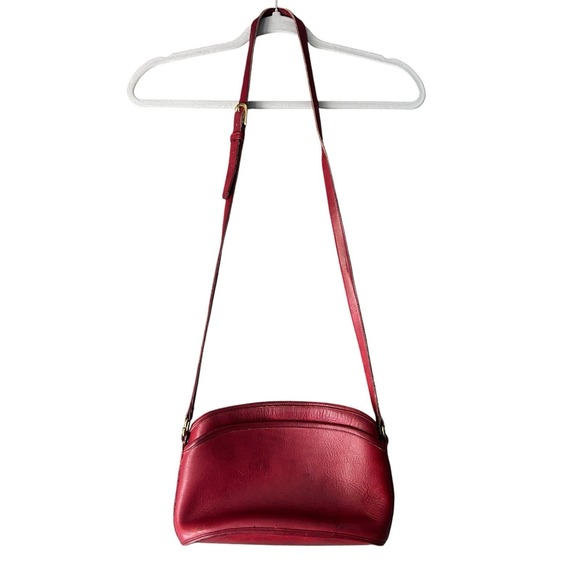 COACH 9976 Vintage Old Red Leather Hobo Shoulder Bag USA Money Western 90's Med - Picture 8 of 16